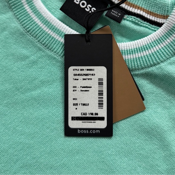 Hugo Boss Tops - Hugo Boss Mint Green Knitted Short Sleeve Shirt